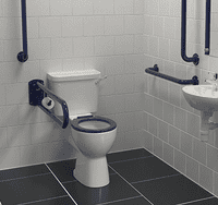 Icare Disabled Close Coupled Raised Height Toilet, Lever Cistern