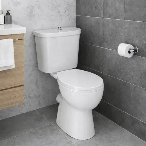 Icare Disabled Close Coupled Raised Height Toilet & Soft Close Seat