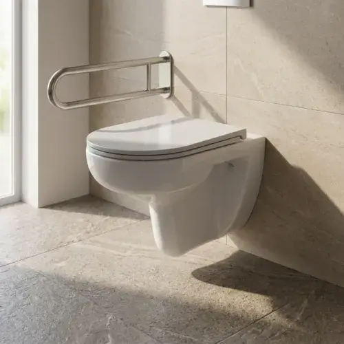 Icare Disabled Wall Hung Toilet Pan and Seat