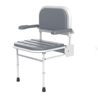 ICare Shower Chair with Arms - Back Rest and Legs - White and Grey