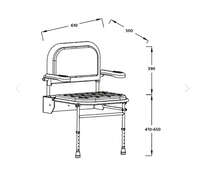 ICare Shower Chair with Arms - Back Rest and Legs - White and Grey
