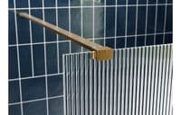 Iconplus Fluted Brushed Brass 1000mm Walk in Shower Screen, Optional Side Panel