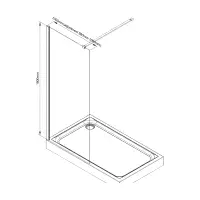 Iconplus Fluted Brushed Brass 1000mm Walk in Shower Screen, Optional Side Panel