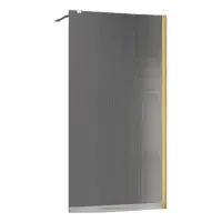 Iconplus Fluted Brushed Brass 1200mm Walk in Shower Screen, Optional Side Panel