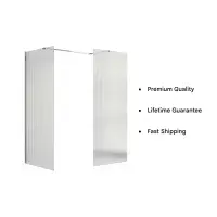 Iconplus Fluted Chrome 1000mm Walk in Shower Screen, Optional Side Panel