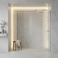 Iconplus Fluted Chrome 1000mm Walk in Shower Screen, Optional Side Panel