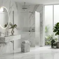 Iconplus Fluted Chrome 1000mm Walk in Shower Screen, Optional Side Panel