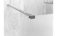 Iconplus Fluted Chrome 800mm Walk in Shower Screen, Optional Side Panel