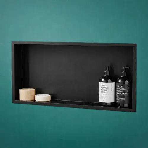 Inset Shower Niche Matte Black - Stainless Steel