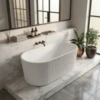 Isleworth Freestanding bath 1500x750x580mm inc waste White - Lifetime Guarantee