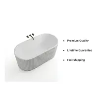 Isleworth Freestanding bath 1500x750x580mm inc waste White - Lifetime Guarantee