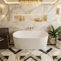 Isleworth Freestanding bath 1500x750x580mm inc waste White - Lifetime Guarantee