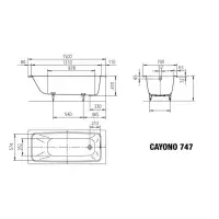 Kaldewei Cayono 1500 x 700mm Premium Steel Bath - Alpine White 2 Tap Holes