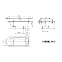 Kaldewei Cayono 160 x 70cm Steel Bath - Alpine White 2 Tap Holes