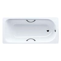 Kaldewei Eurowa Steel Bath with Grips, 1400mm x 700mm, White, 2 Tap Holes