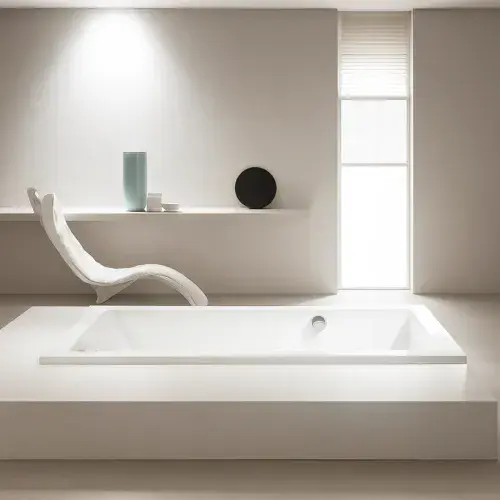 Kaldewei Puro Side Overflow 1800 x 800mm Premium Steel Bath - Alpine White, No Tap Hole, Left Hand