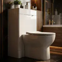 Kalmar Gloss White 550mm - Toilet Unit - 100% Waterproof Toilet Unit