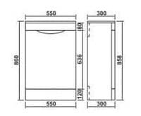 Kalmar Gloss White 550mm - Toilet Unit - 100% Waterproof Toilet Unit