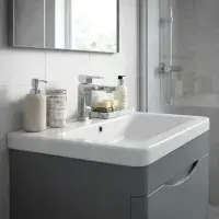 Kalmar Gloss Mid Grey 600mm - Basin unit - 100% Waterproof Basin Unit