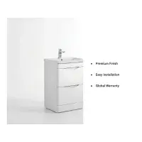 Kalmar Gloss White 600mm - Basin unit - 100% Waterproof Basin Unit