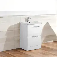 Kalmar Gloss White 600mm - Basin unit - 100% Waterproof Basin Unit