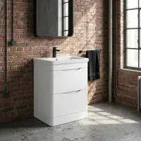 Kalmar Gloss White 600mm - Basin unit - 100% Waterproof Basin Unit