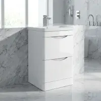 Kalmar Gloss White 600mm - Basin unit - 100% Waterproof Basin Unit