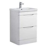 Kalmar Gloss White 600mm - Basin unit - 100% Waterproof Basin Unit