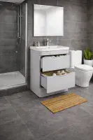 Kalmar Gloss Light Grey 600mm - Basin unit - 100% Waterproof Basin Unit