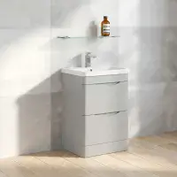 Kalmar Gloss Light Grey 600mm - Basin unit - 100% Waterproof Basin Unit