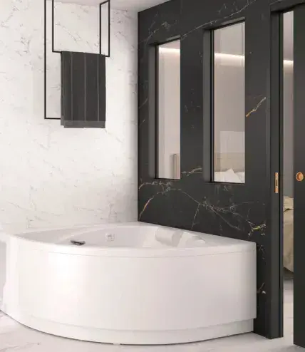 Kinewall Black and Copper Marble 1250mm x 2500mm Shower Wall Panel