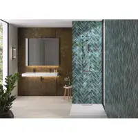 Kinewall Blue Green Herringbone 1250mm x 2500mm Shower Wall Panel