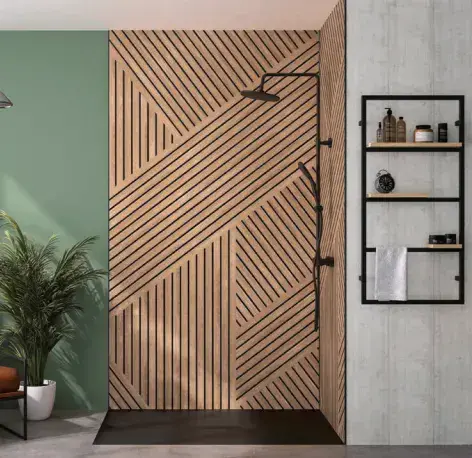 Kinewall Graphic Wood Design 1250mm x 2500mm Shower Wall Panel