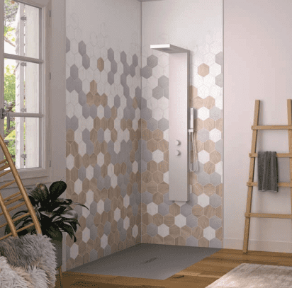 Kinewall Hexagon Trilogy 1250mm x 2500mm Shower Wall Panel