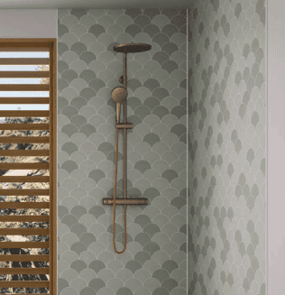 Kinewall Sage Scalloped Edge 1250mm x 2500mm Shower Wall Panel