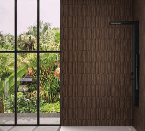 Kinewall Walnut Pencils 1250mm x 2500mm Shower Wall Panel