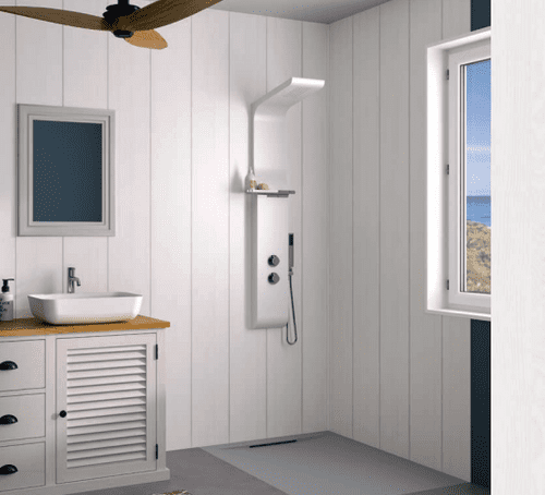 Kinewall White Cladding 1250mm x 2500mm Shower Wall Panel