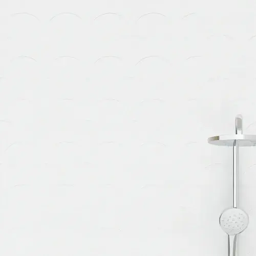 Kinewall White Scalloped Edge 1250mm x 2500mm Shower Wall Panel