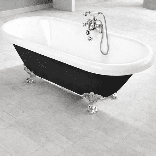 Klasical Freestanding Black Bath With Chrome Feet, 1690mm