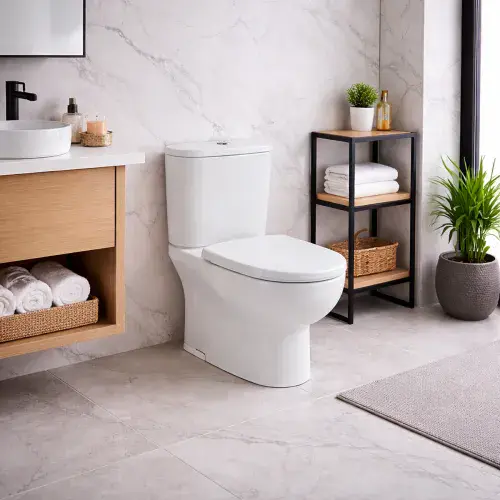 Kompact Close Coupled Toilet Bundle with Pan, Cistern and Soft Close Toilet Seat - White