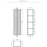 Kyoto 345mm Fluted 1 Door Tall Unit Matt Graphite