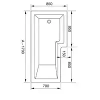 L Shape Shower Bath Pack, Serpens Toilet, White Floor Standing Vanity, Black Taps and Shower