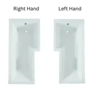 L Shape Shower Bath Pack, Serpens Toilet, White Floor Standing Vanity, Black Taps and Shower