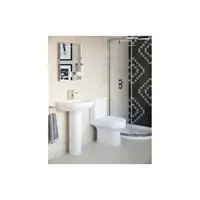 L Shape Shower Bath Pack with Toilet, 2 Door Basin Unit, Taps and Shower