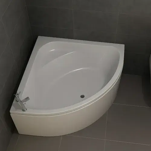 Lagune Corner Bath, 1350 x 1350mm, White, Includes Optional Panel