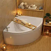 Lagune Corner Bath, 1350 x 1350mm, White, Includes Optional Panel & Legs/Fixings