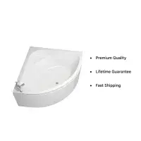 Lagune Corner Bath, 1350 x 1350mm, White, Includes Optional Panel & Legs/Fixings