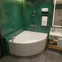 Lagune Corner Bath, 1350 x 1350mm, White, Includes Optional Panel & Legs/Fixings