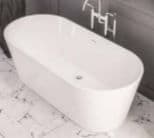 Lambeth 1590 x 740mm Freestanding Bath, Gloss White - Lifetime Guarantee