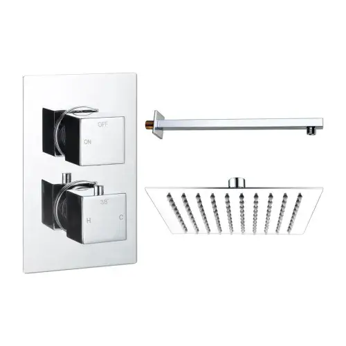 Land Square Concealed Shower Valve & Kit Pack 1 - Chrome